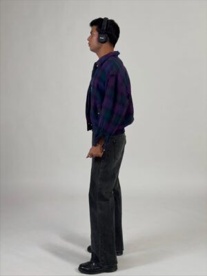 astra plaid zip up jacket