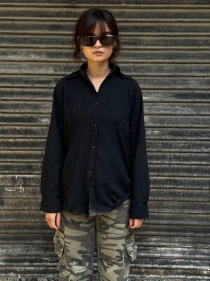 black tuxedo button up shirt (unisex)