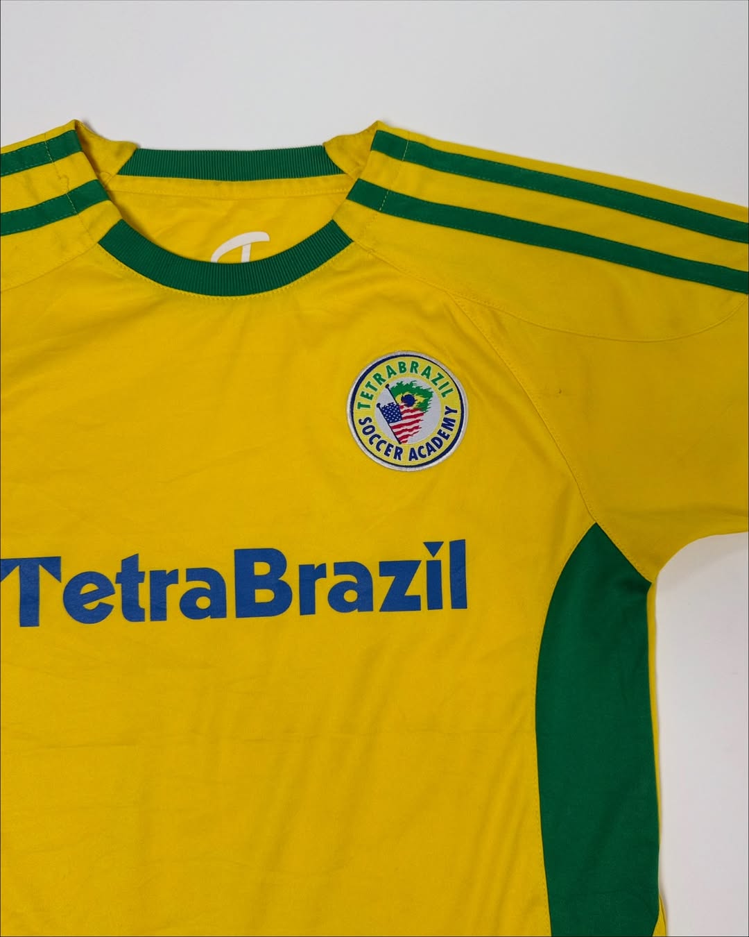 vintage tetrabrazil soccer academy yellow training jersey vintage tetrabrazil soccer academy yellow training jersey