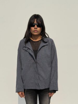 grey double button jacket